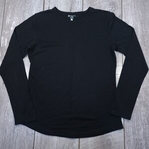 Cloudveil Long Sleeve Top Womens Medium Black Wool Rich Blend Base Layer Shirt